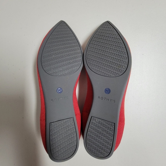 Rothy's The Point Red Chili Flats. - Picture 9 of 12